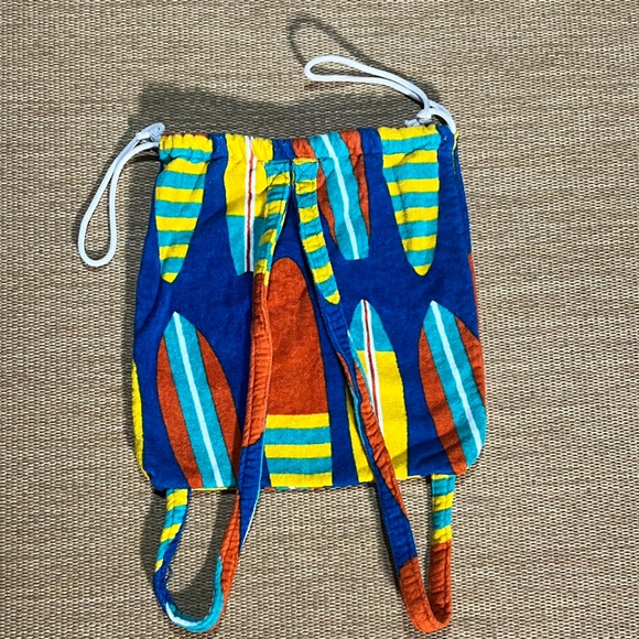 Terry Cloth Drawstring Backpack Beach Bag Great Condition - Picture 2 of 6
